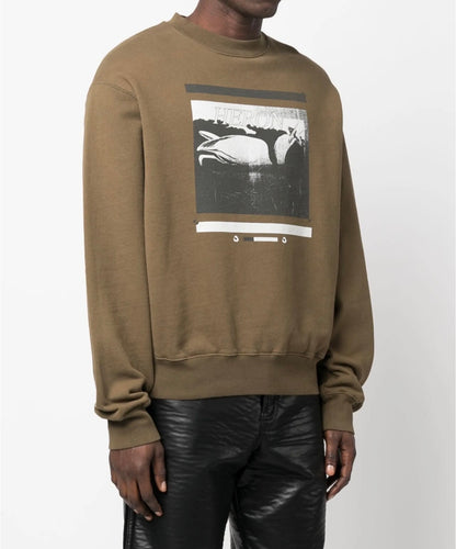 Heron Preston Logo-Patch Bird-Print Sweatshirt