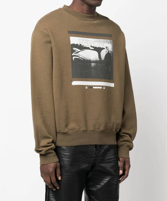 Heron Preston Logo-Patch Bird-Print Sweatshirt