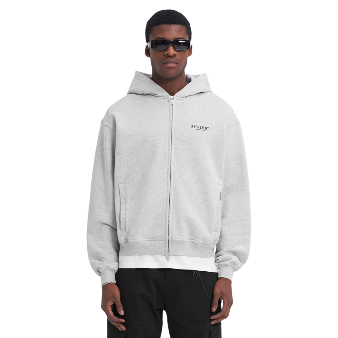 Represent Owners Club Grey Zip Hoodie