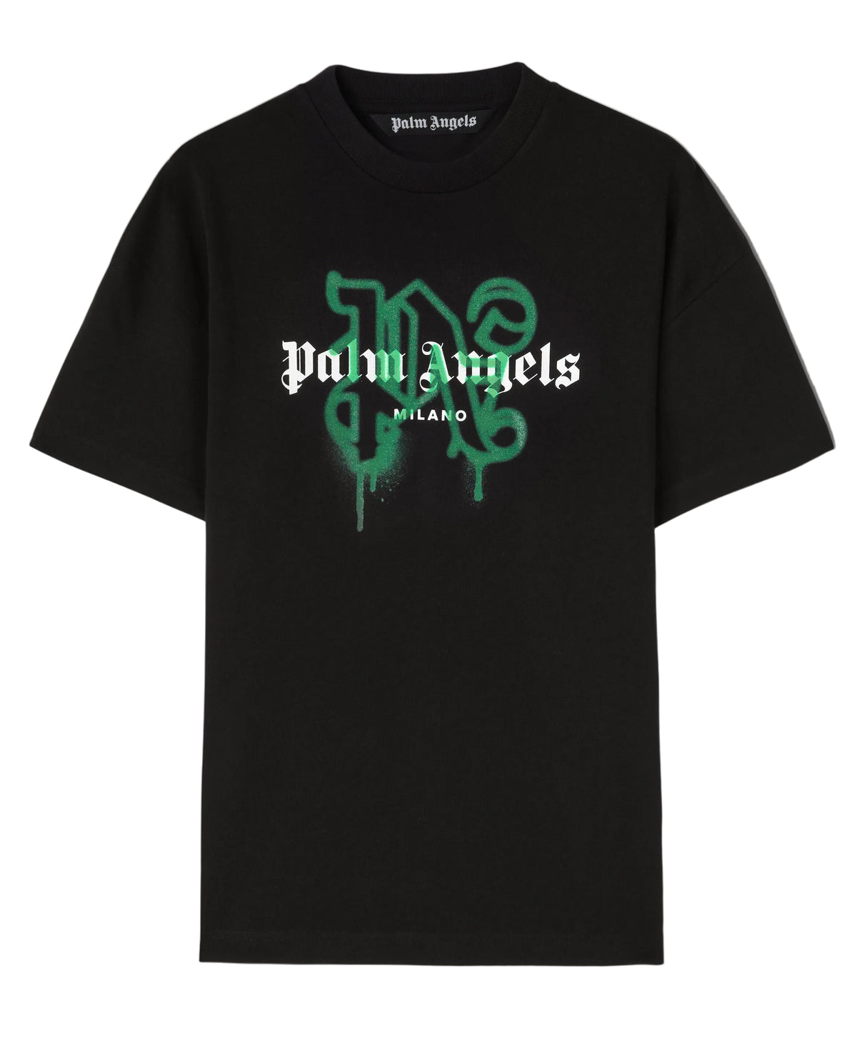 Palm Angels Sprayed Milano Black/Green T-Shirt