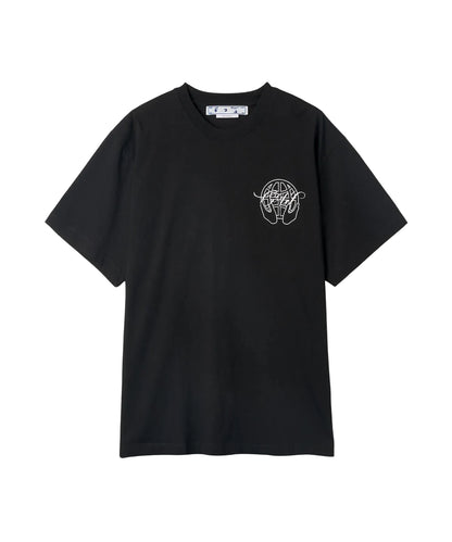 Off White Hand Arrow Logo Print Black T-Shirt OMAA038S23JER0031001