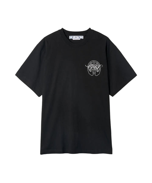 Off White Hand Arrow Logo Print Black T-Shirt OMAA038S23JER0031001