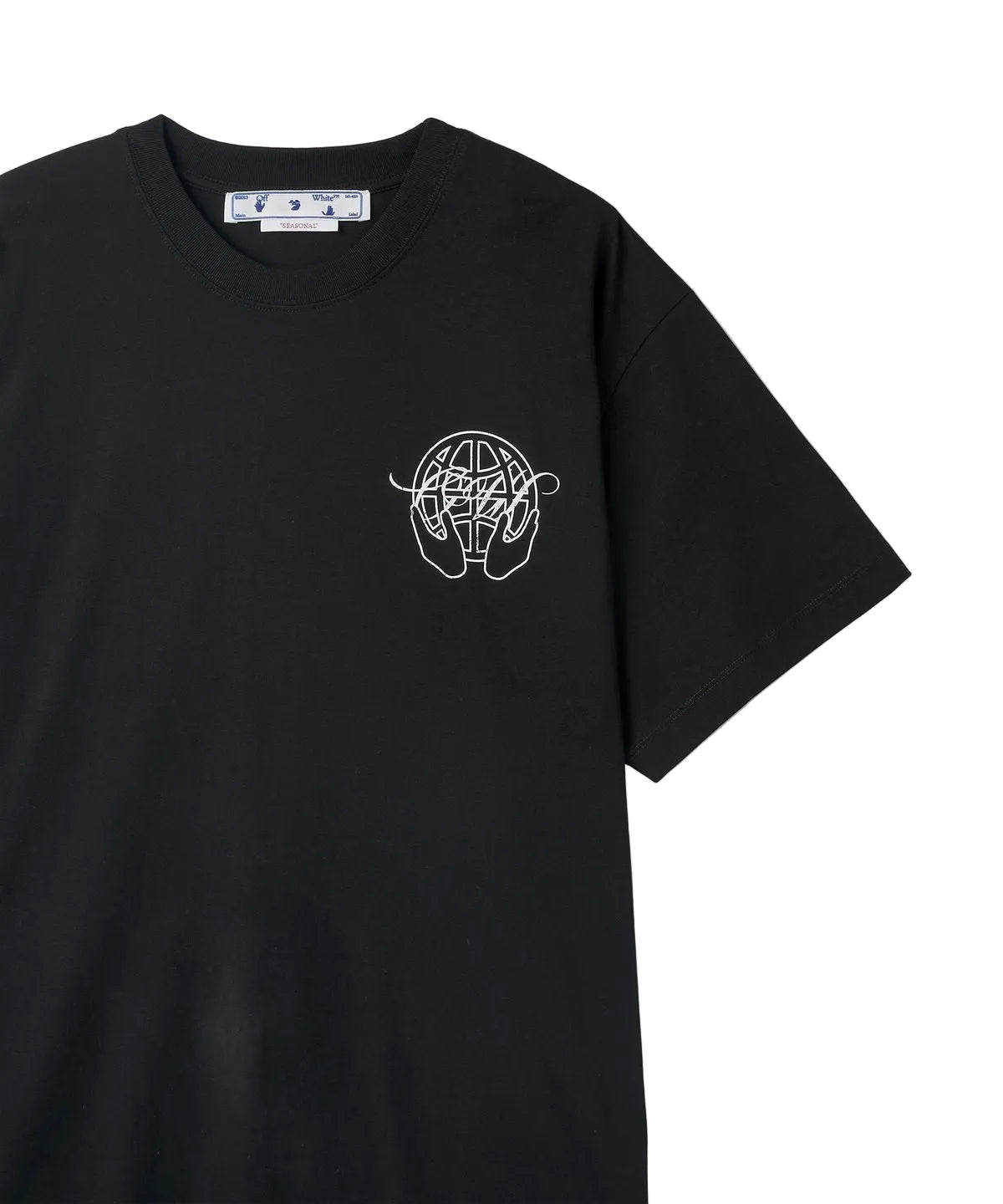 Off White Hand Arrow Logo Print Black T-Shirt OMAA038S23JER0031001