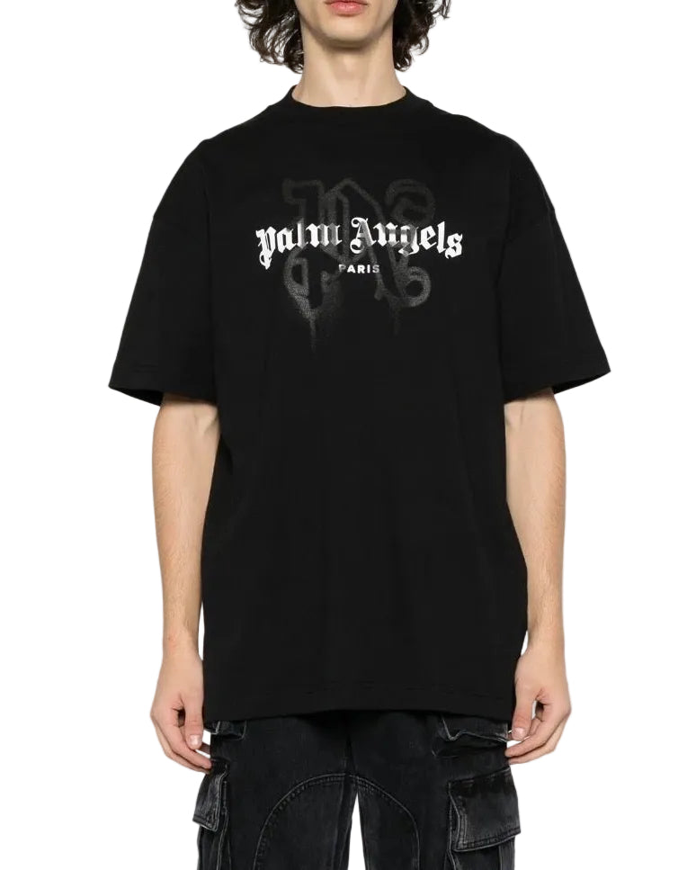 Palm Angels Sprayed Paris Black T-Shirt