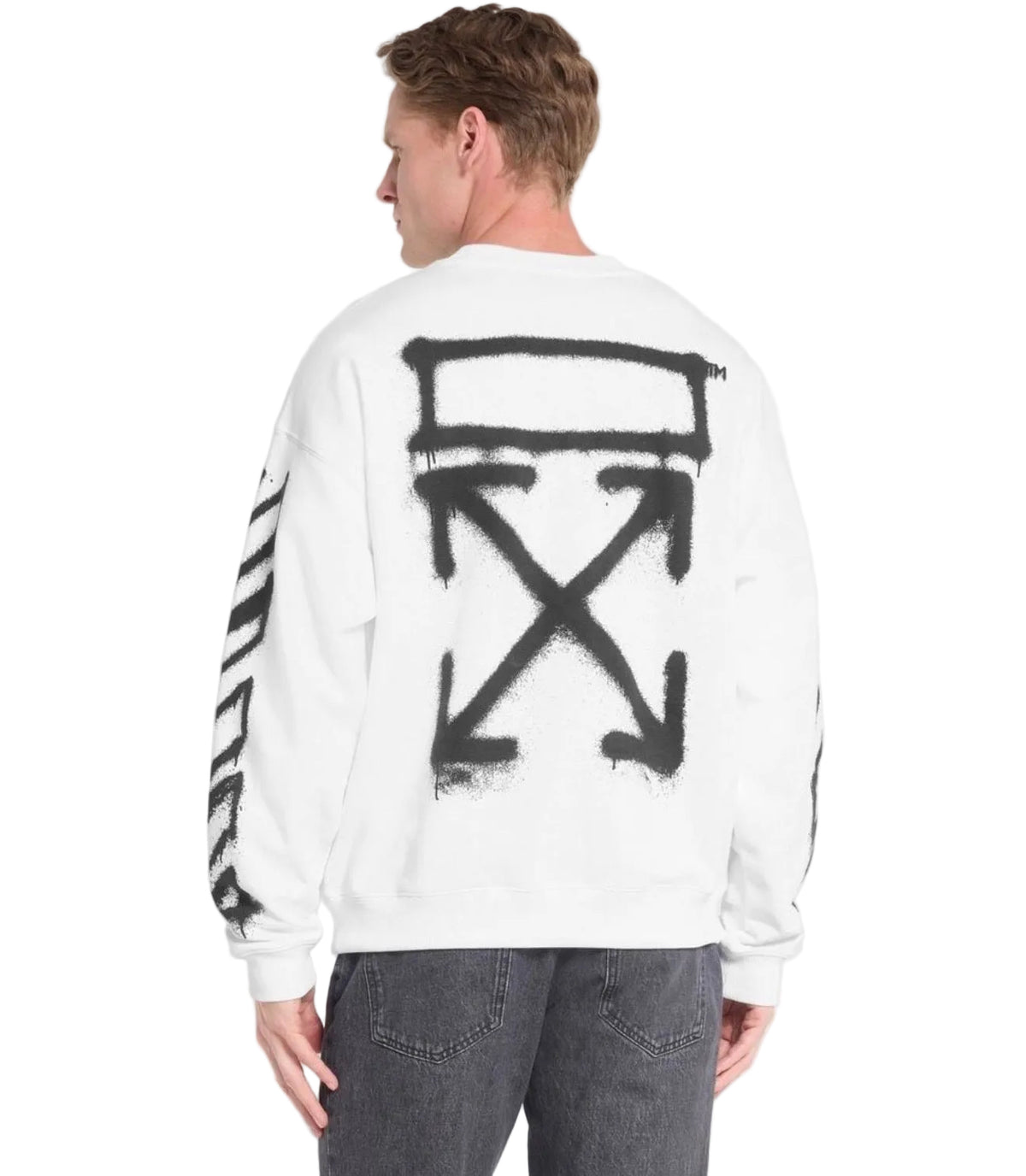Off White Logo Printed Crewneck White SweatShirt