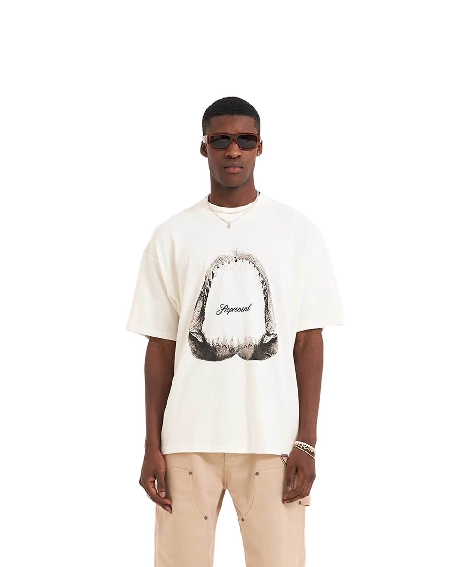 Represent Shark White T-Shirt