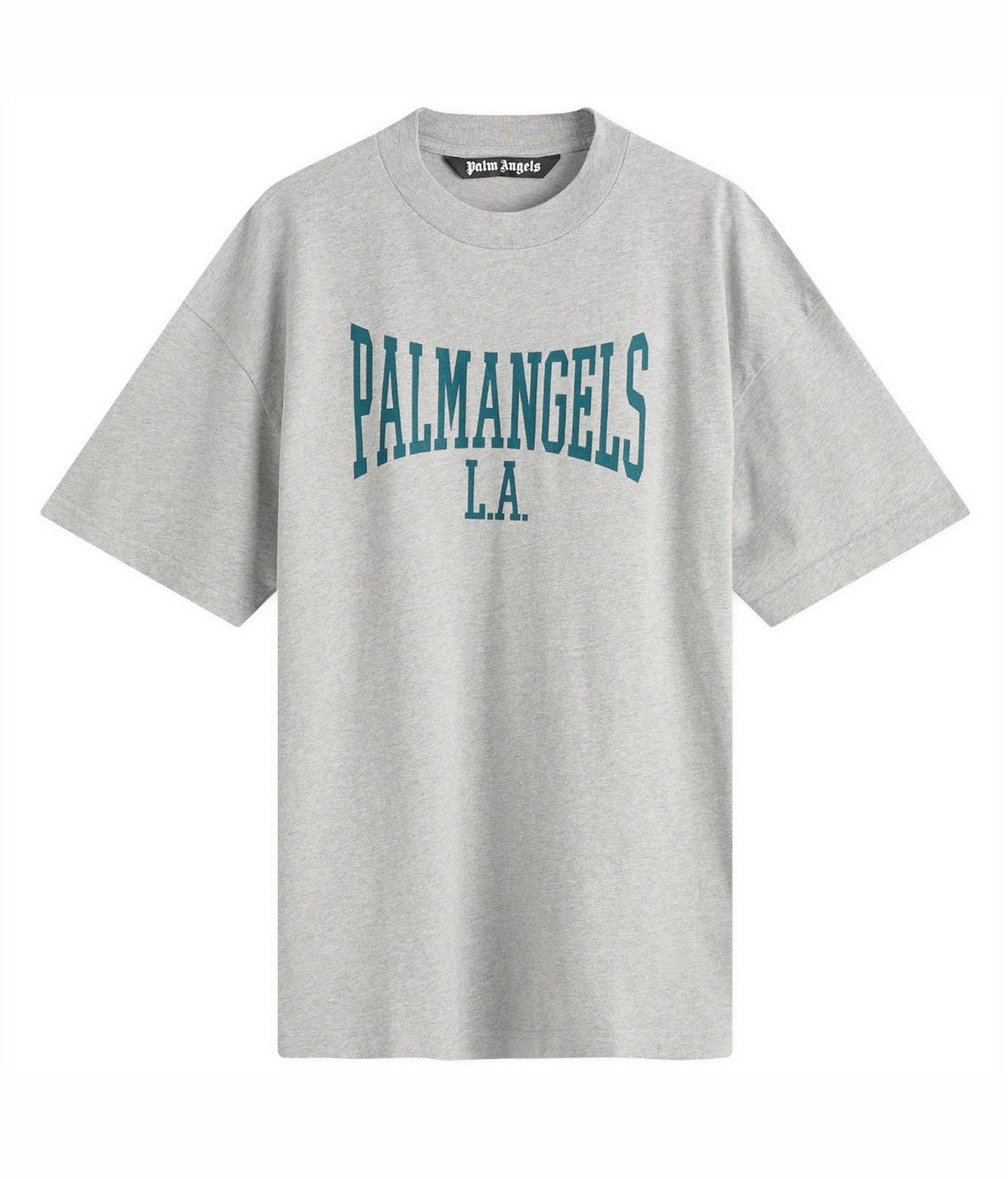 Palm Angels Logo Print Grey T-Shirt