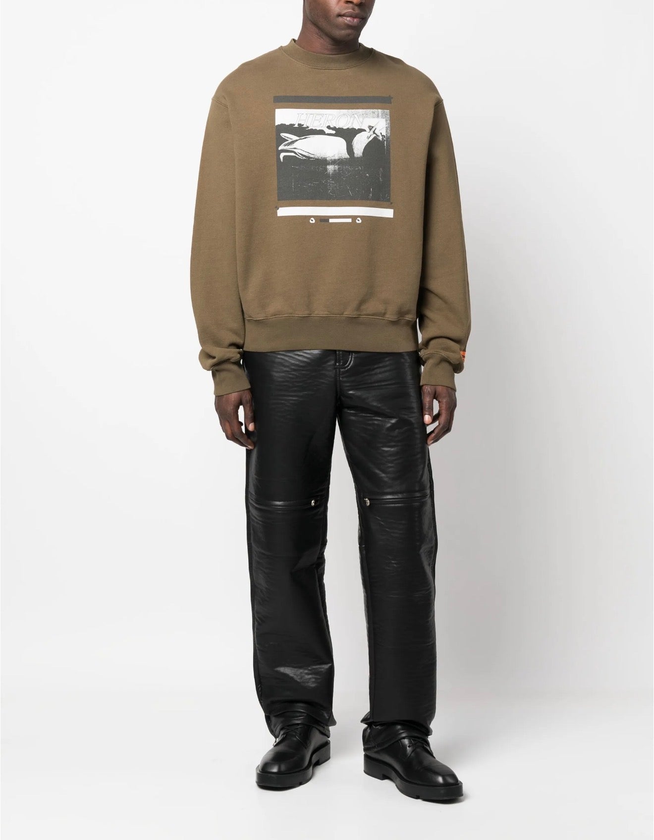 Heron Preston Logo-Patch Bird-Print Sweatshirt