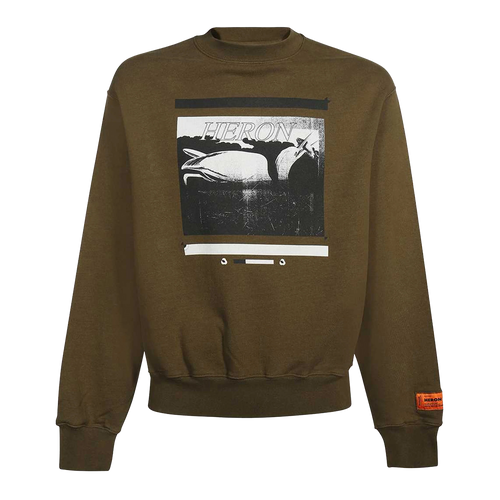 Heron Preston Logo-Patch Bird-Print Sweatshirt