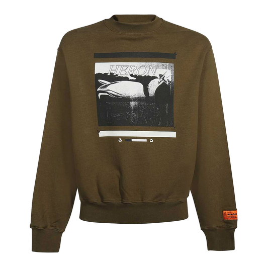 Heron Preston Logo-Patch Bird-Print Sweatshirt
