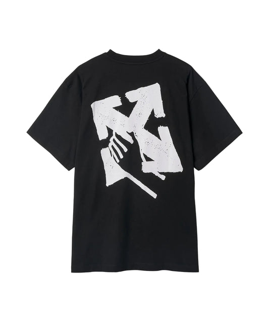 Off White Hand Arrow Logo Print Black T-Shirt OMAA038S23JER0031001