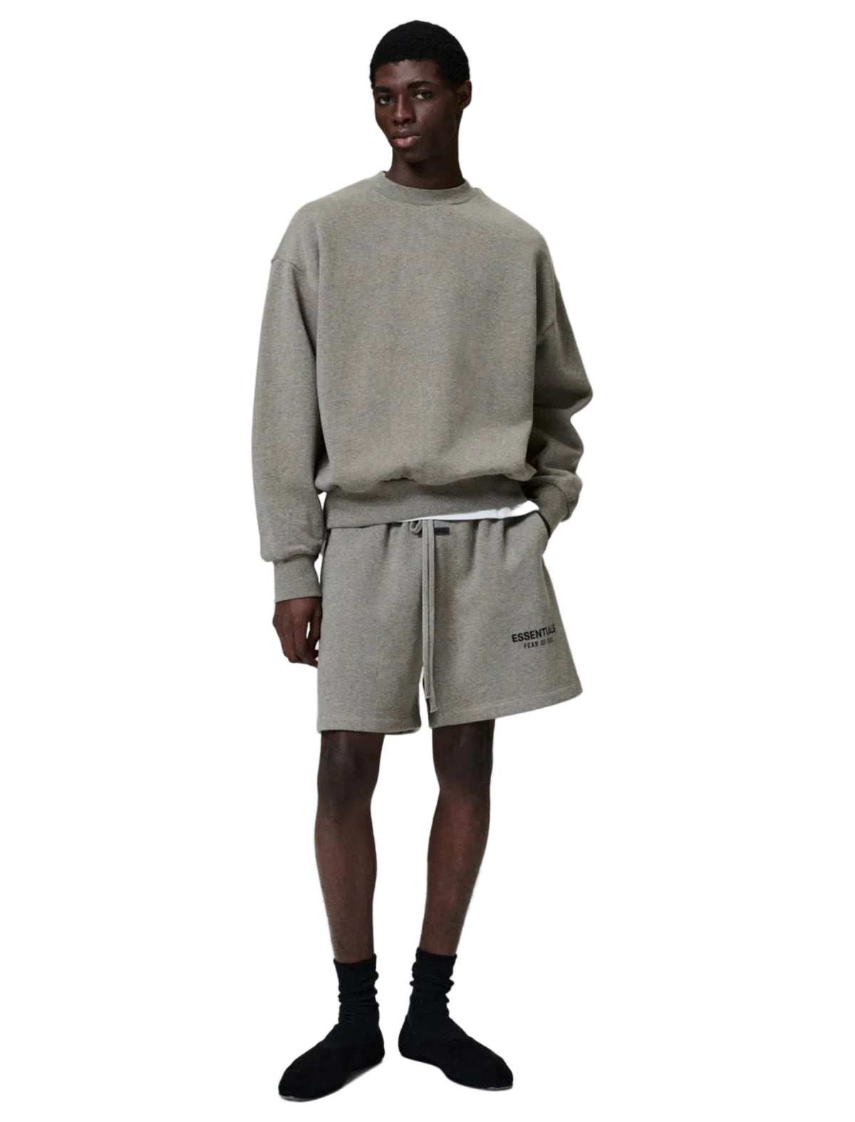 Essentials Fleece Track Grey Shorts