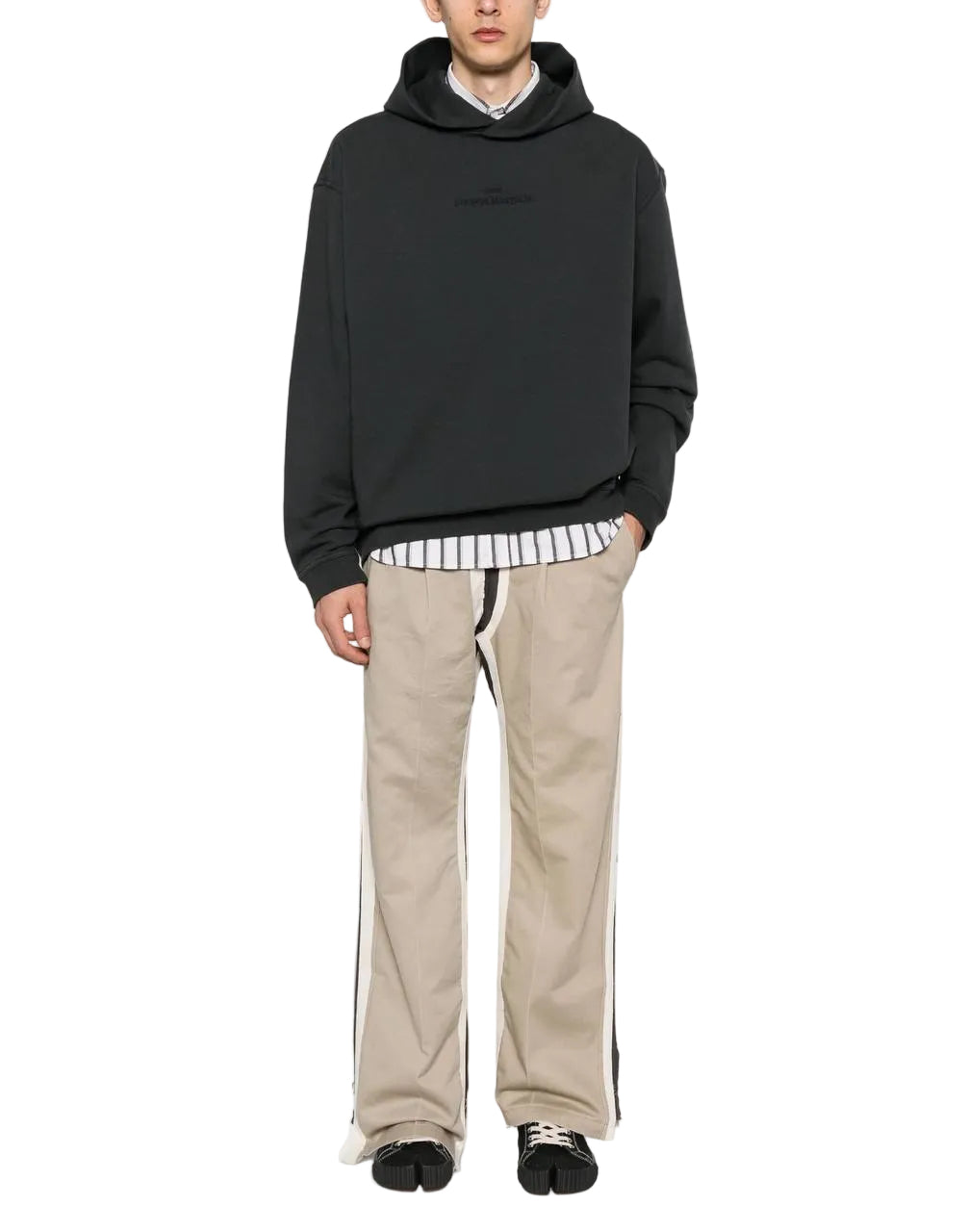 Maison Margiela Logo-Embroidered Black Hoodie