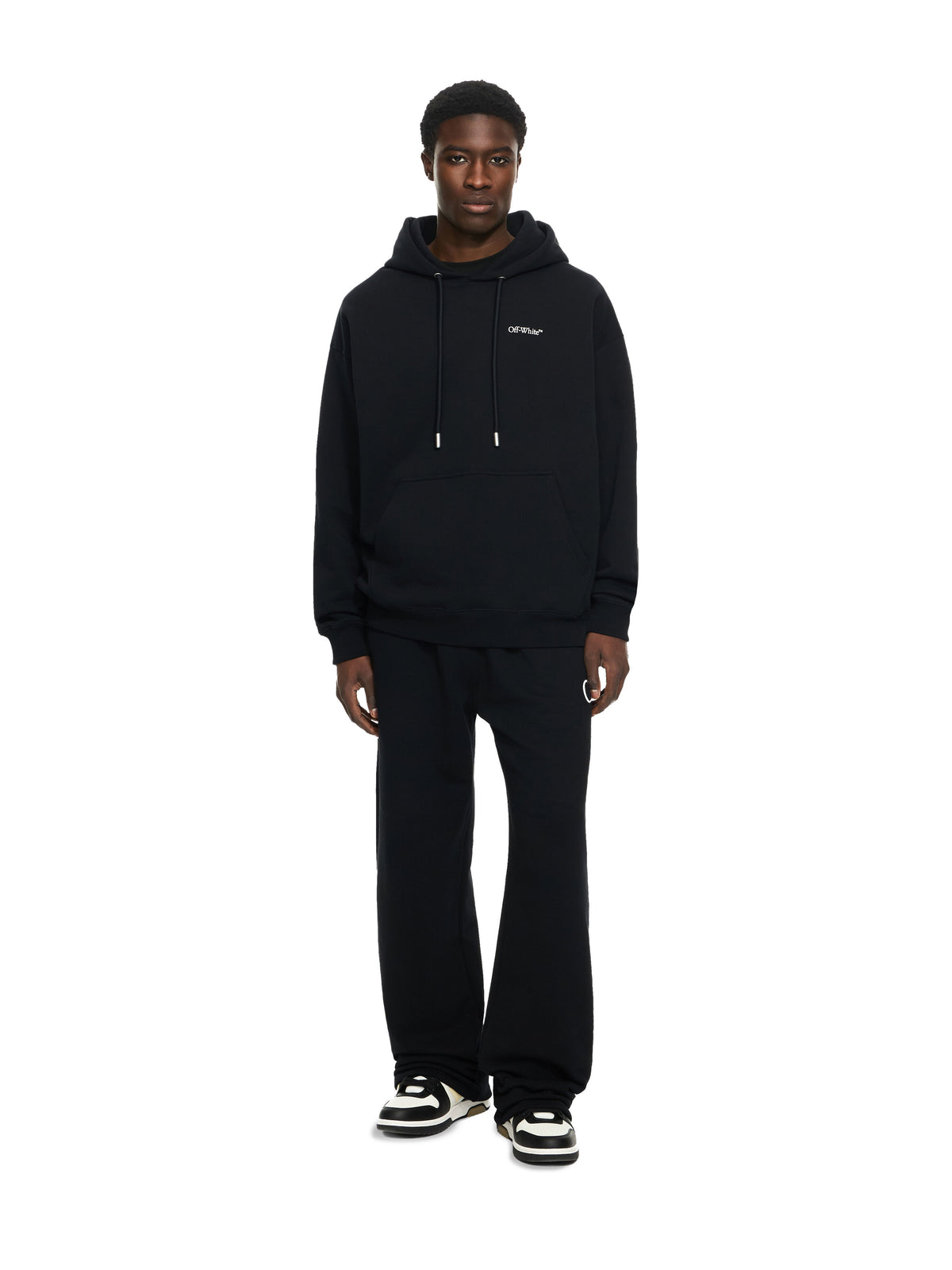 Off White Arrow Motif Drawstring Black/White Hoodie