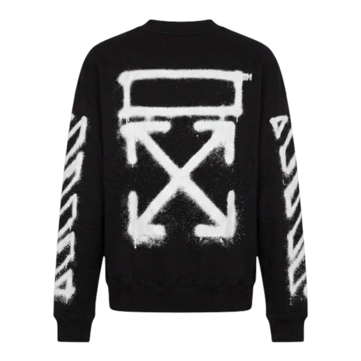 Off White Logo Printed Crewneck Black SweatShirt