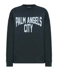 Palm Angels City Washed Crewneck SweatShirt Navy Grey