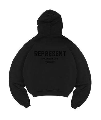 Represent Owners Club Black Flocked Hoodie OCM41230-01