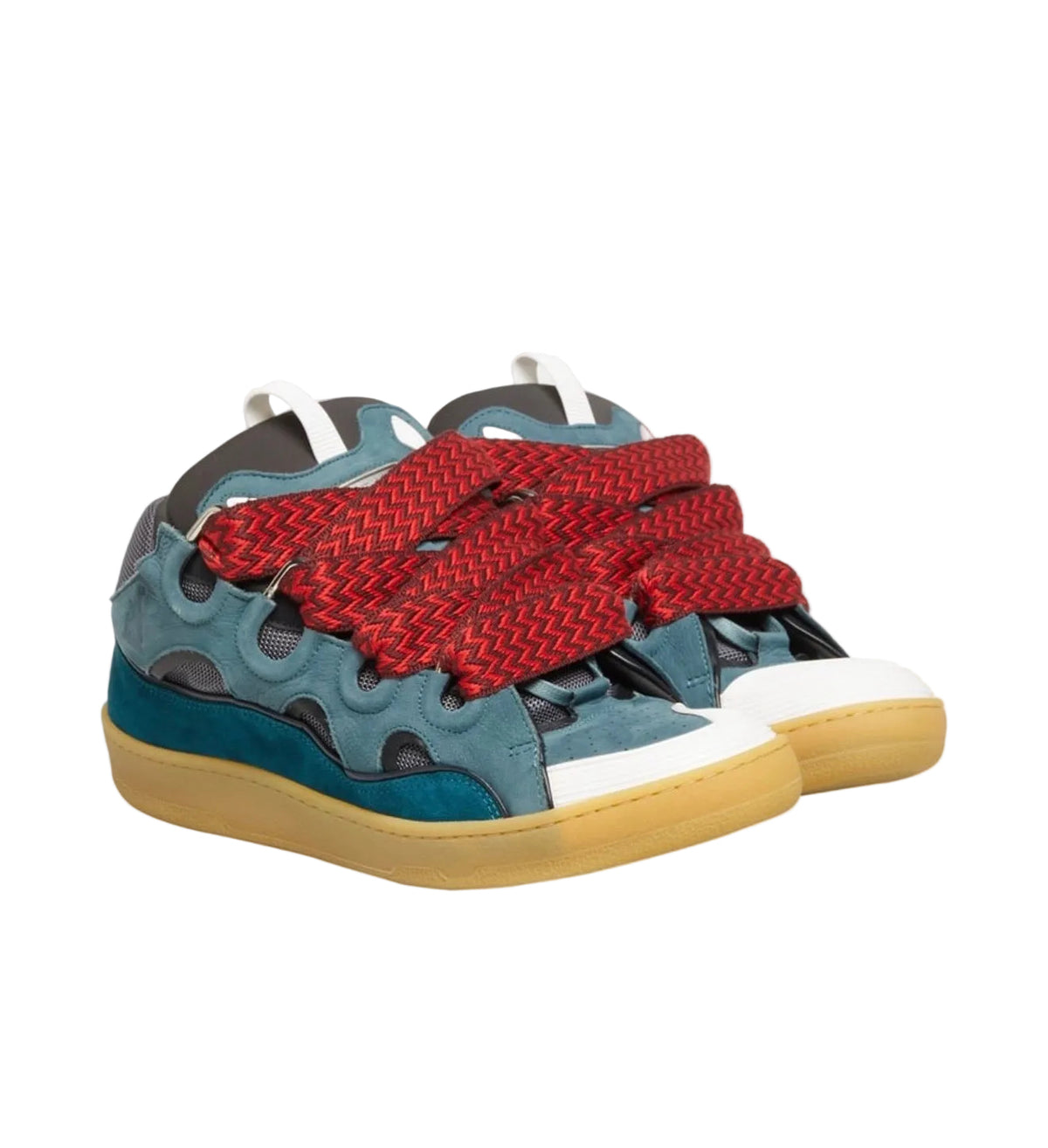 Lanvin Curb Leather Ink Blue Sneakers