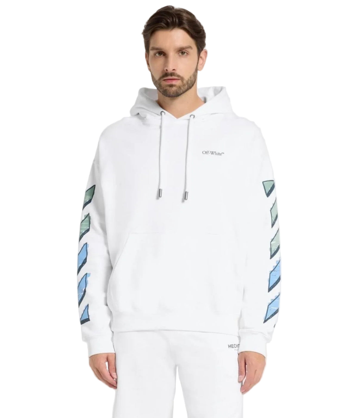 Off White Dripping Arrow White Hoodie