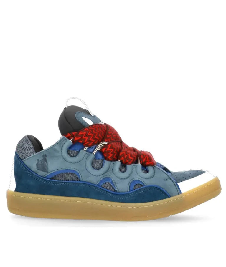 Lanvin Curb Leather Ink Blue Sneakers