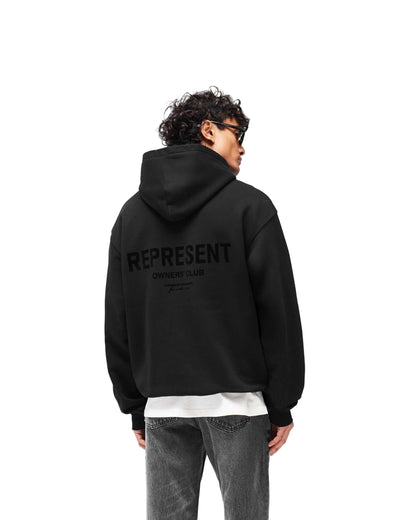 Represent Owners Club Black Flocked Hoodie OCM41230-01