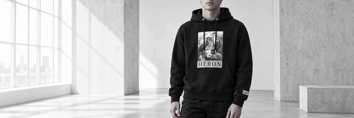 Брендовий одяг Heron Preston — чорно-біла світлина за товаром із каталогу KKAITEW